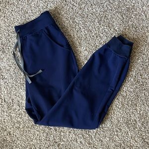 Figs high waisted jogger scrub pants navy